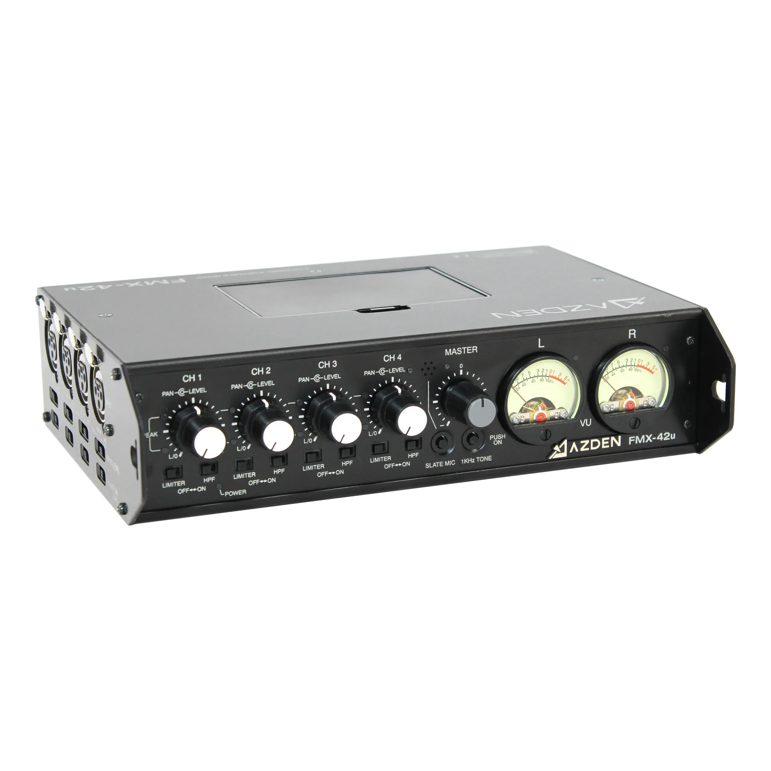 Azaden FMX-42u – 4 Channel Portable Mixer w/ USB Digital Audio Output