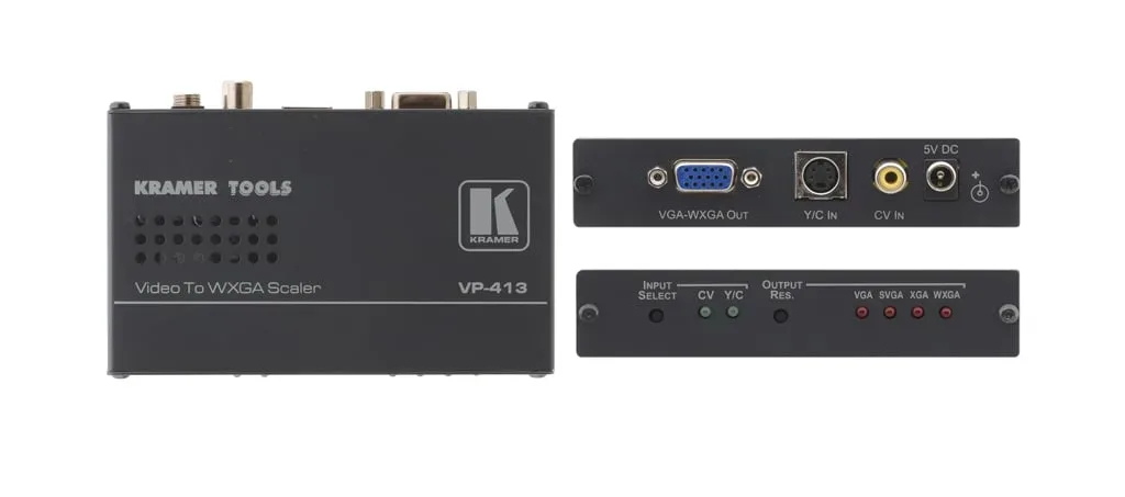 Kramer VP-413 Scan Converter (Scaler) - Composite and Y/C Input to VGA to UXGA Output, NTSC PAL