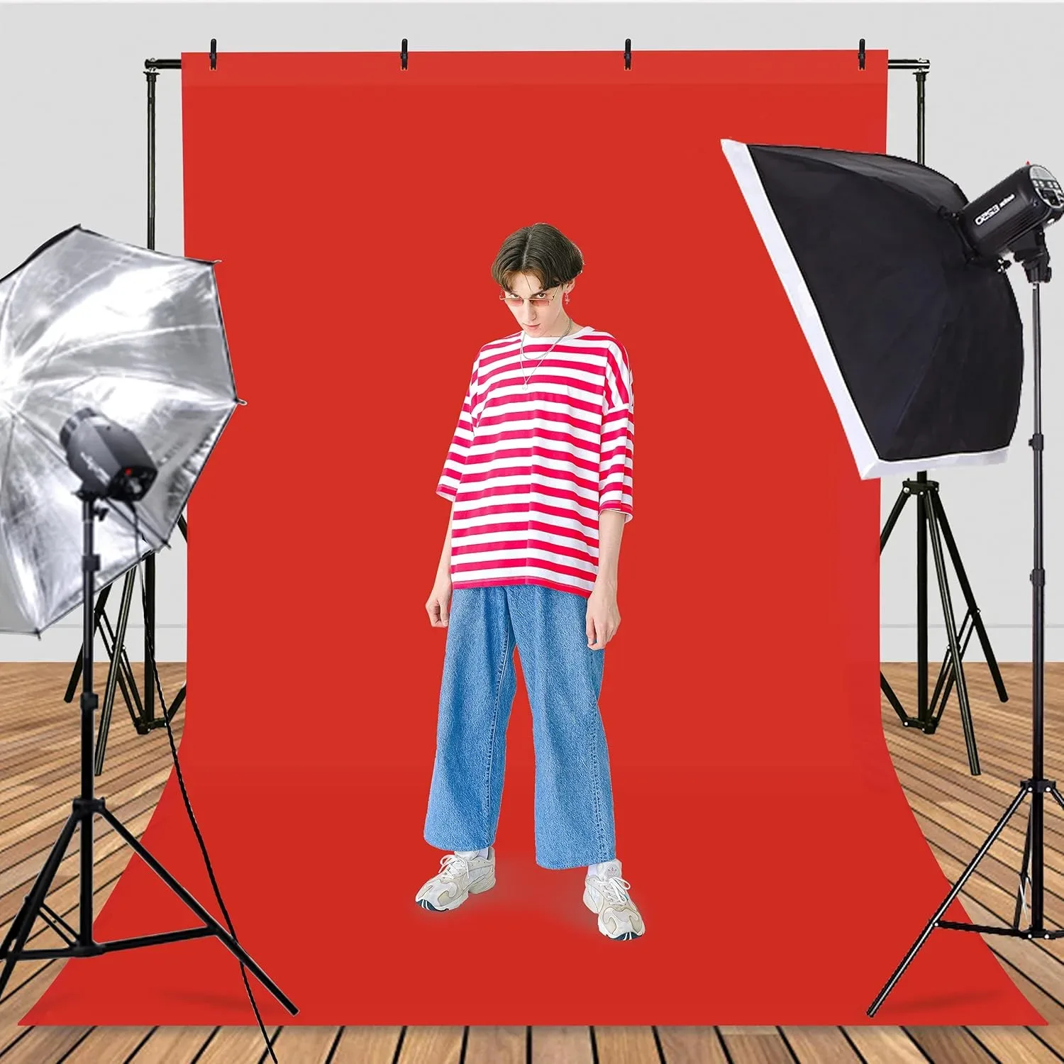 Showgear Stage Skirt Backdrop Red 6 x 4.5m - Image 3