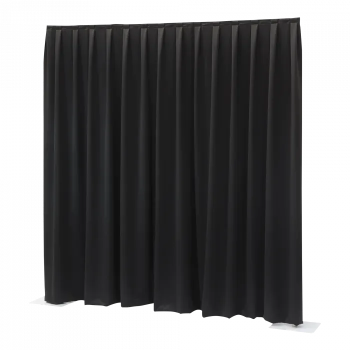 Wentex Pipe & Drape Curtain - Medium Gloss Black Satin
