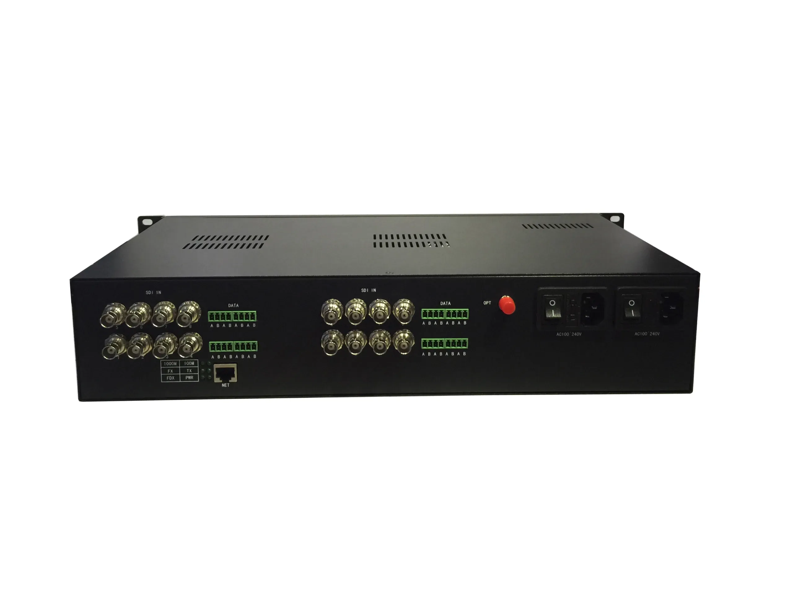 16-CH 3G-SDI fiber optic transmitter and receiver with Ethernet