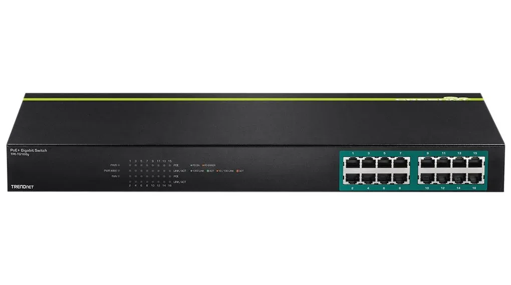 Trendnet PoE Switch, Unmanaged, 1Gbps, 246W, RJ45 Ports 16, PoE Ports 16 - Image 3